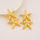 Aretes colgantes de estrellas de mar baño 18k