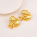 Aretes stud redondos esmaltados baño 18k