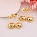 Aretes chunky de cerezas baño 18k