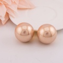 Aretes stud de perlas con patente omega baño 18k