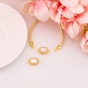 Enlace cuadrado con zirconias y baño 18k