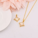 Dije de trebol con madre perla en micropave