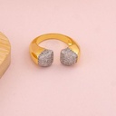 Anillo chunky ajustable doble tono baño 18k