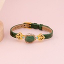 Pulsera de cuero con piedra semipreciosa baño 18k