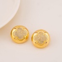 Aretes stud de trebol baño 18k