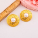 Aretes redondos con perla baño 18k