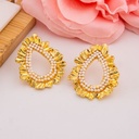 Aretes chunky con perlas baño 18k