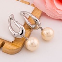 Aretes colgantes con perlas baño 18k plat