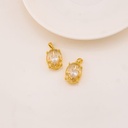 Dije ovalado en cristal baño 18k