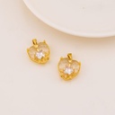 Dije de corazon en cristal baño 18k