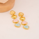 Aretes colgantes esmaltados baño 18k