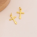 Dije religioso de cruz solido baño 18k