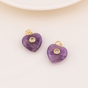 Dije de corazon mini en piedra natural baño 18k