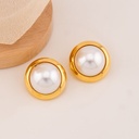 Aretes chunky de perlas baño 18k