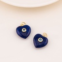 Dije de corazon mini en piedra natural baño 18k