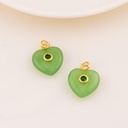 Dije de corazon mini en piedra natural baño 18k