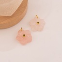 Dije de flor en piedra natural baño 18k