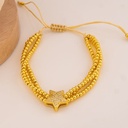 Pulsera ajustable con separador de estrella baño 18k