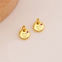 Dije redondo de corazon con zirconia baño 18k