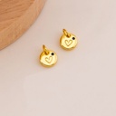 Dije redondo de corazon con zirconia baño 18k