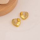 Argollas en forma de corazon con zirconias baño 18k