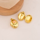 Relicario ovalado con figura de tulipan baño 18k