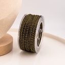 Rollo cordon trenzado metalizado negro 2mm (20mts)