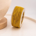 Rollo cordon trenzado metalizado dorado 2mm (20mts)