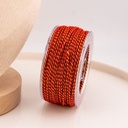 Rollo cordon trenzado metalizado rojo 2mm (20mts)