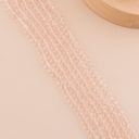 Cristal Rondelle cuarzo rosa 4mm