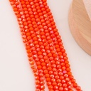 Cristal Rondelle Rojo coral opaco metalizado 4mm