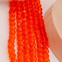 Cristal Rondelle rojo fuego traslucido 6mm