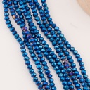 Cristal Rondelle azul marino metalizado 6mm