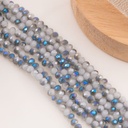Cristal Rondelle gris metalizado 6mm