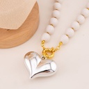 Collar bola chicle con colgante de corazon 14mm baño 18k