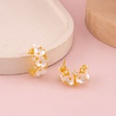 Argollas con flores baño 18k