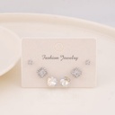 Set 3 pares de aretes con perlas y  zirconias baño 18k