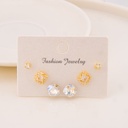Set de aretes con zirconias baño 18k