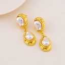 Aretes colgantes de perlas baño 18k