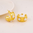 Argollas chunky con perlas baño 18k