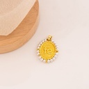 Dije medalla religiosa FE con perlas baño 18k