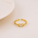 Anillo ajustable con zirconias baño 18k