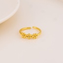 Anillo ajustable de flores con zirconias baño 18k