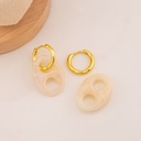 Aretes colgantes doble uso blancos baño 18k