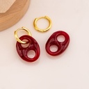 Aretes colgantes doble uso rojos baño 18k