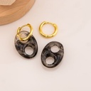 Aretes colgantes doble uso negros baño 18k