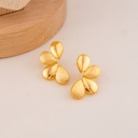 Aretes stud media flor baño 18k