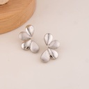 Aretes stud media flor baño 18k plat