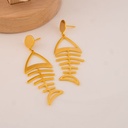 Aretes colgantes de pez baño 18k