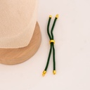 Pulsera ajustable verde oscuro baño 18k